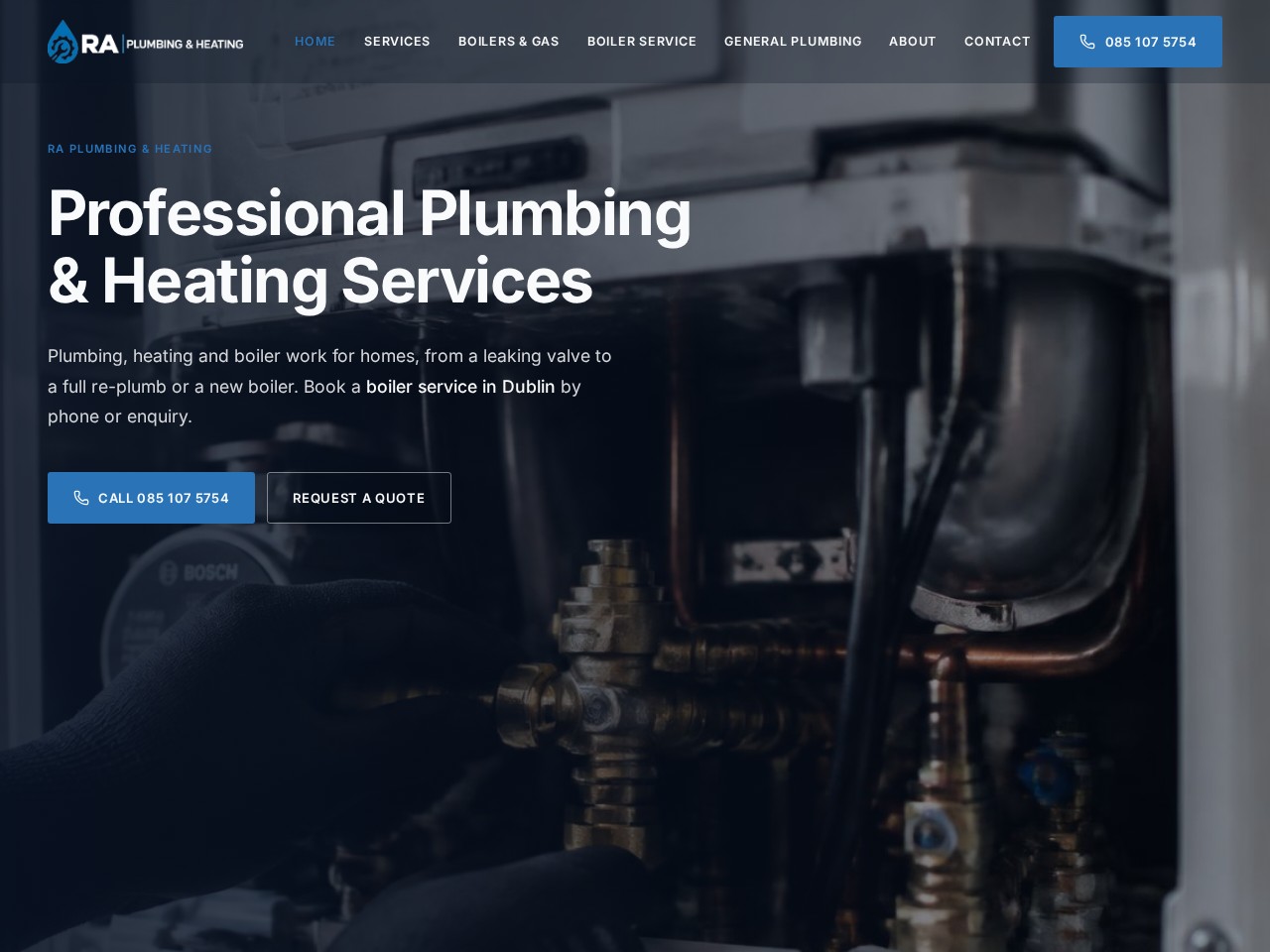 RA Plumbing & Heating website preview
